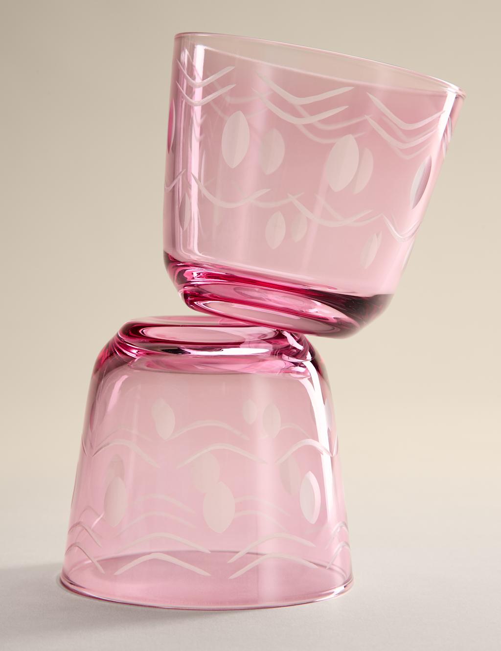 M&S Set of 2 Retro Tumblers Pink