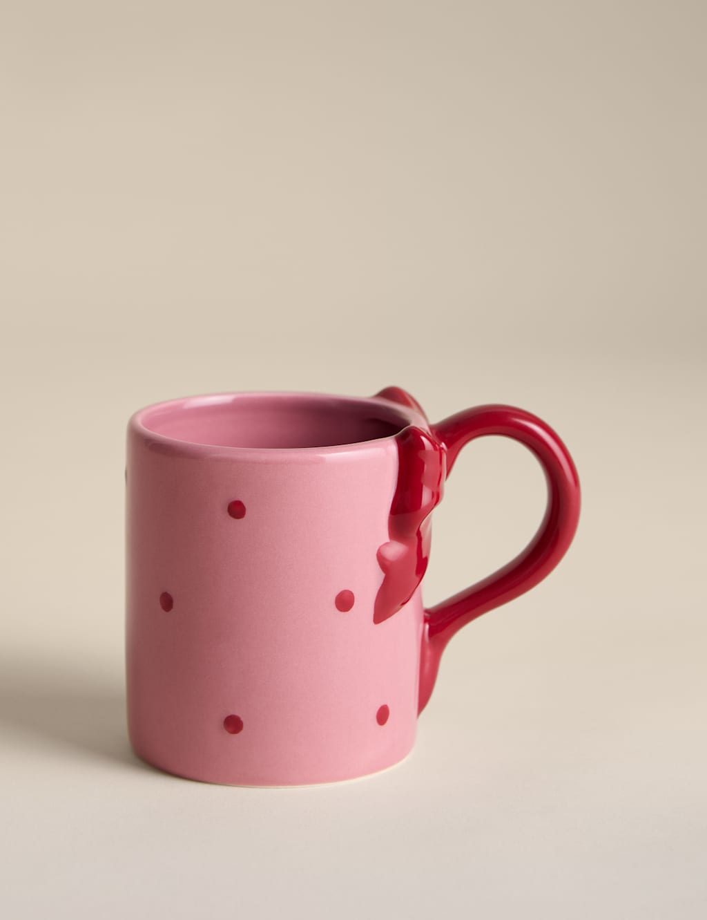 M&S Bow Handle Mug Pink