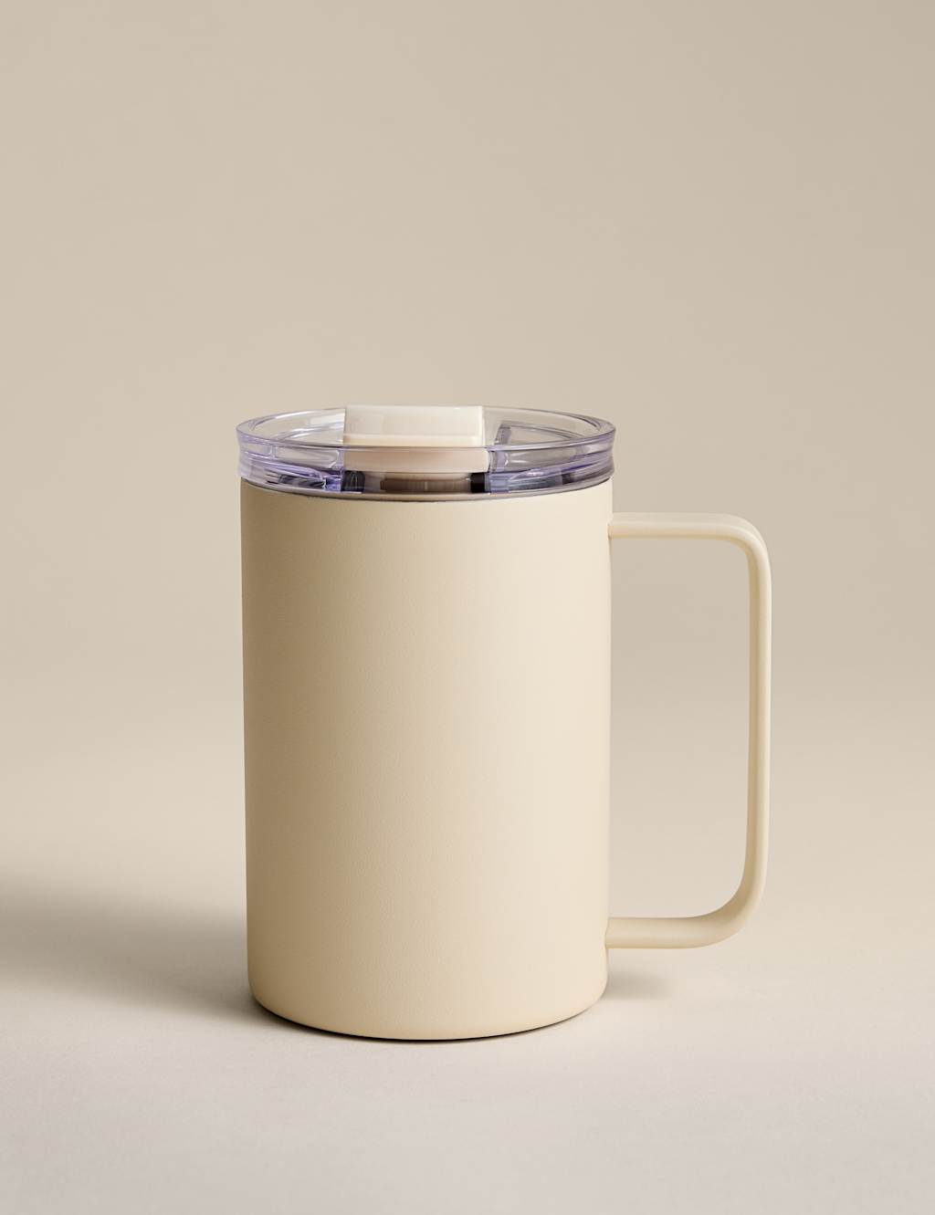M&S Travel Mug with Handle 350ml - Antique Cream