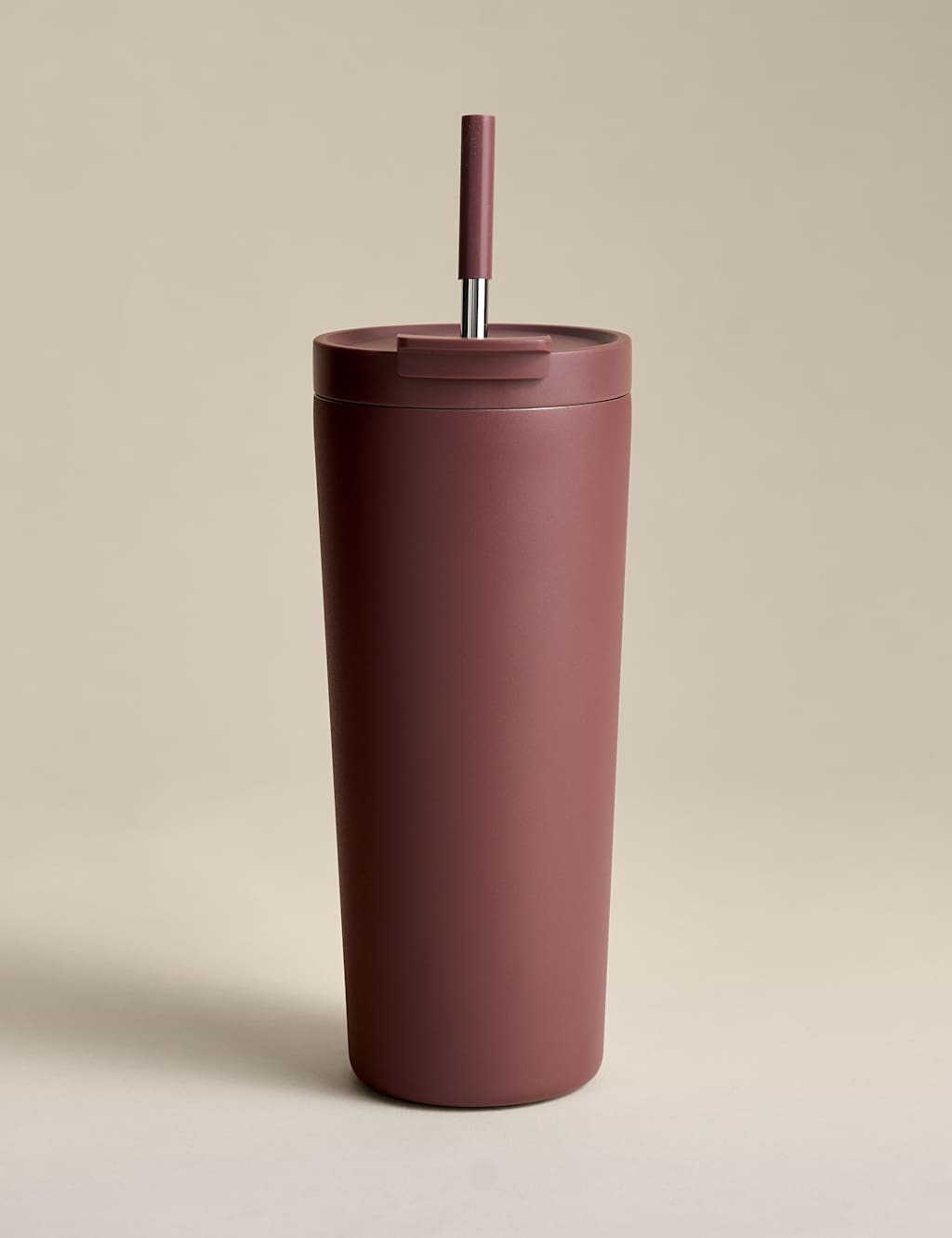 M&S Stainless Steel Straw Cup 700ml - Purple
