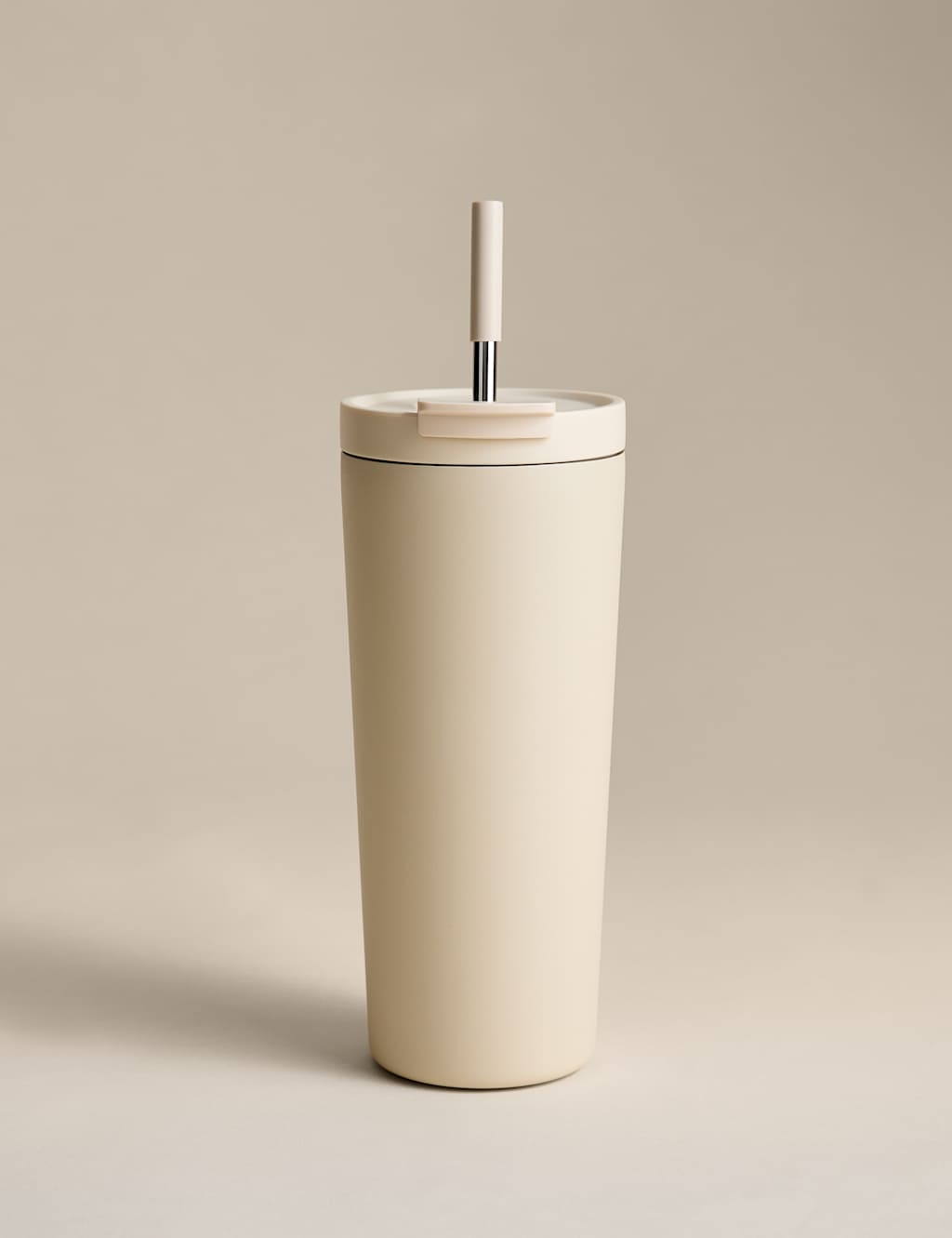 M&S Stainless Steel Straw Cup 700ml - Antique Cream