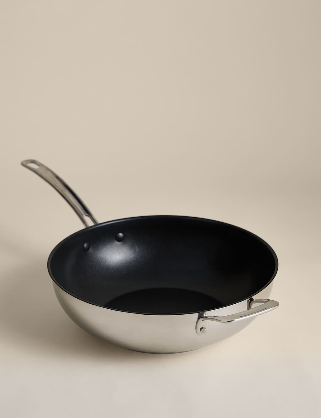 Image of M&S Stainless Steel 30cm Wok Silver