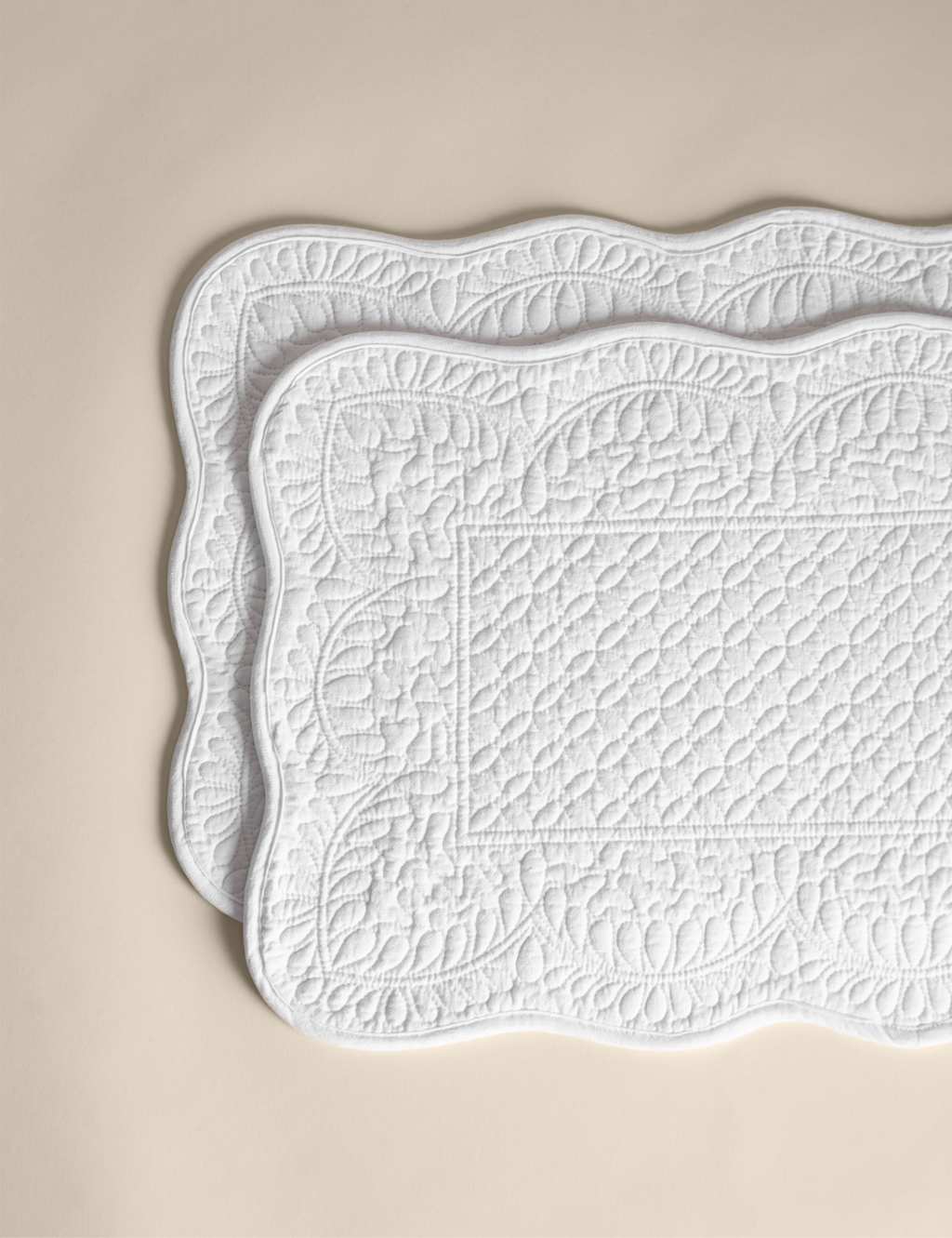 Set of 2 Pure Cotton Quilted Placemats