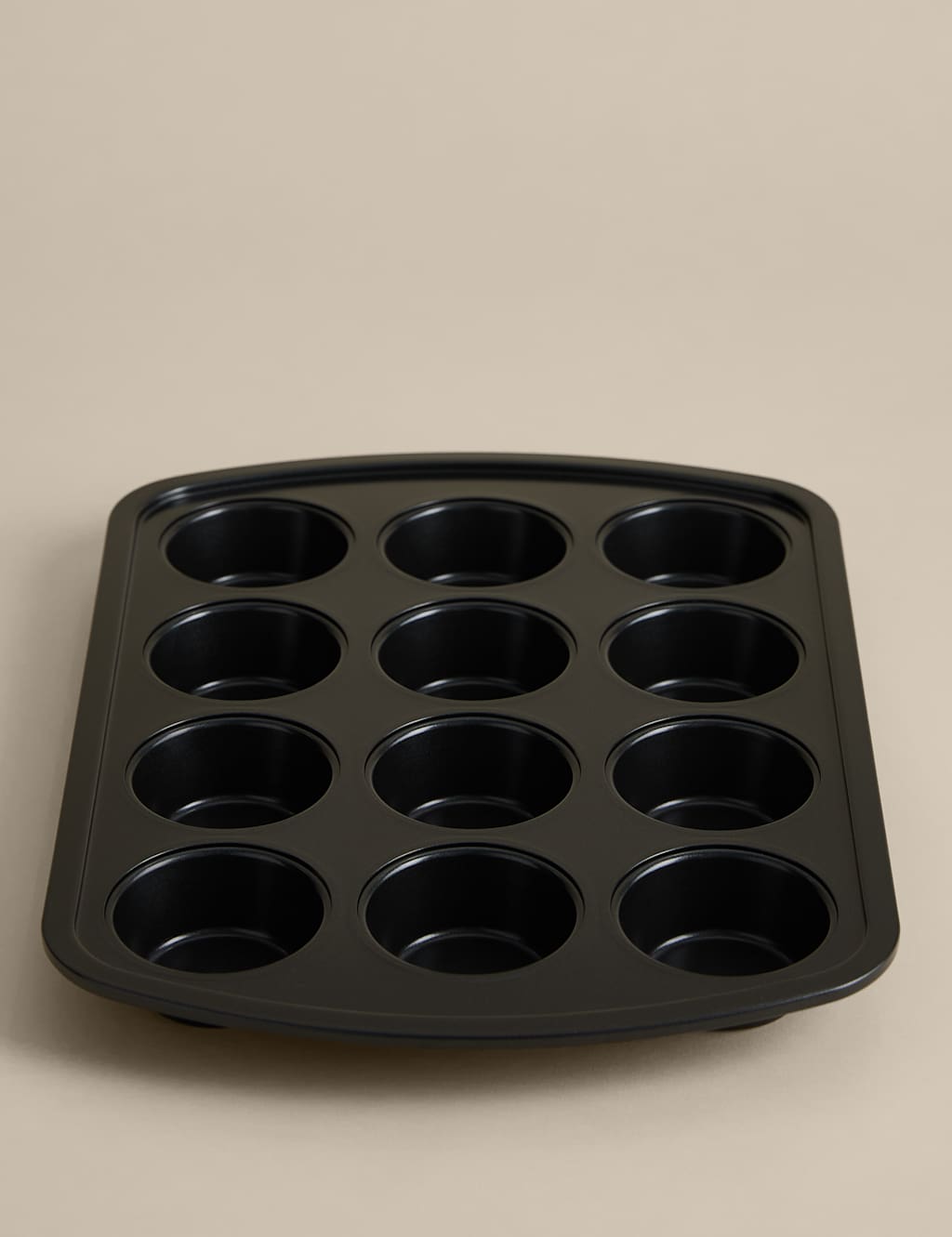 M&S Carbon Steel 12 Cup Non-Stick Muffin Tray - Charcoal