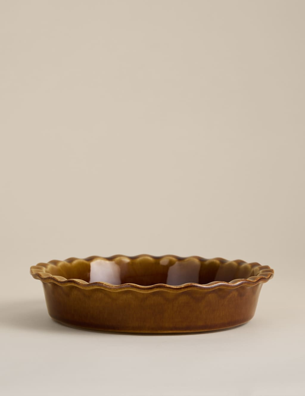 M&S Ceramic Pie Crust Dish Ochre