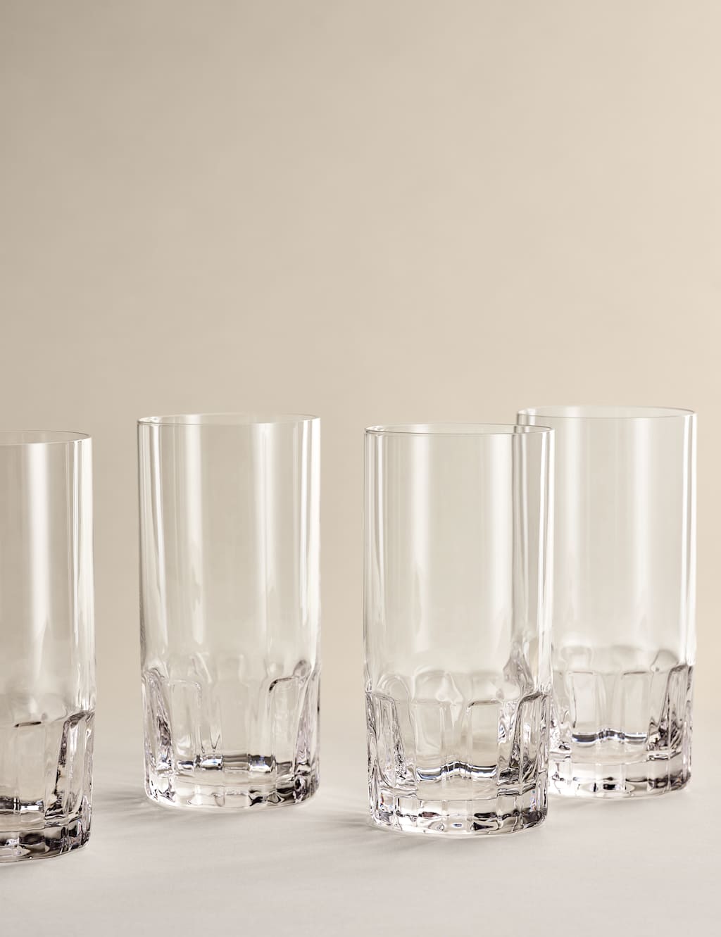 Set of 4 Textured Hi Ball Glasses