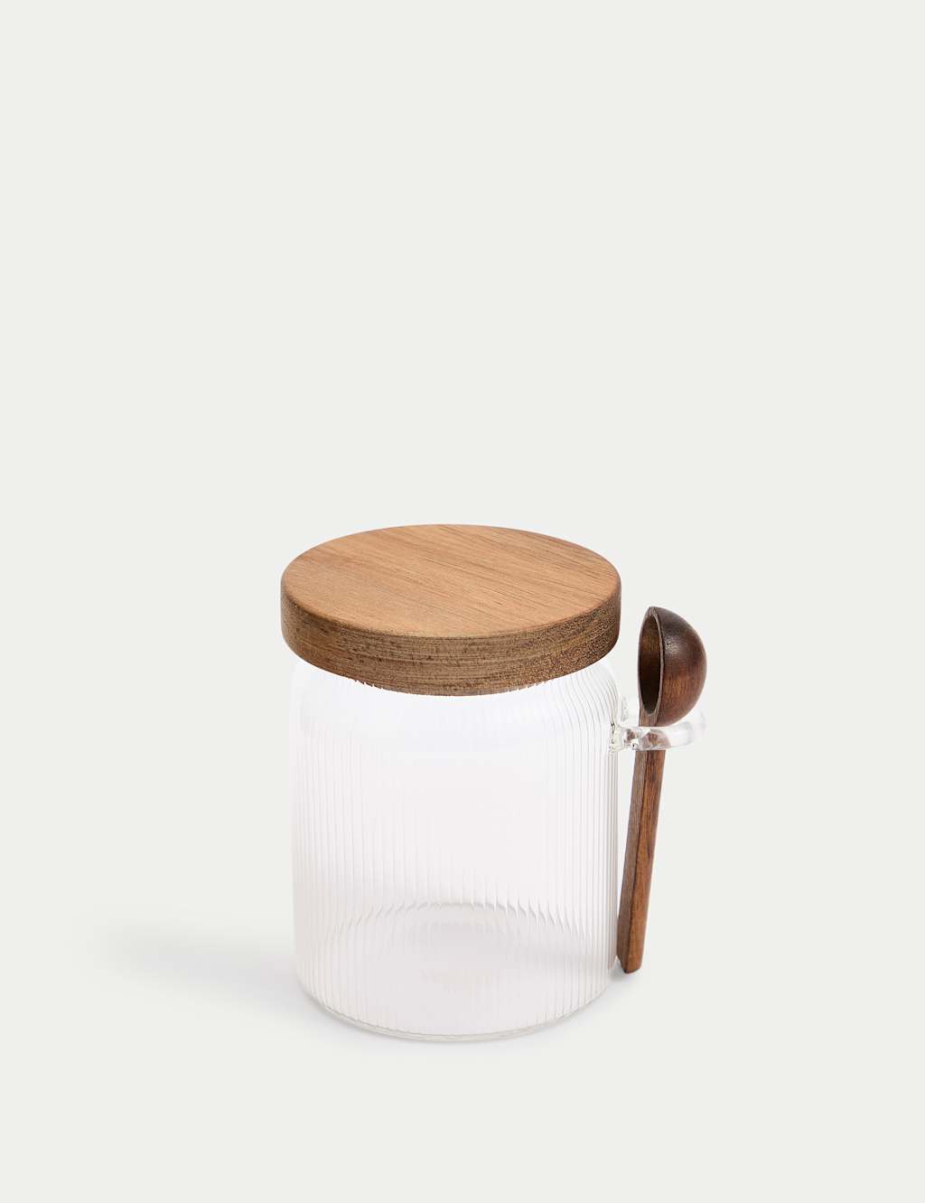 M&S Collection Ribbed Glass Sugar Pot