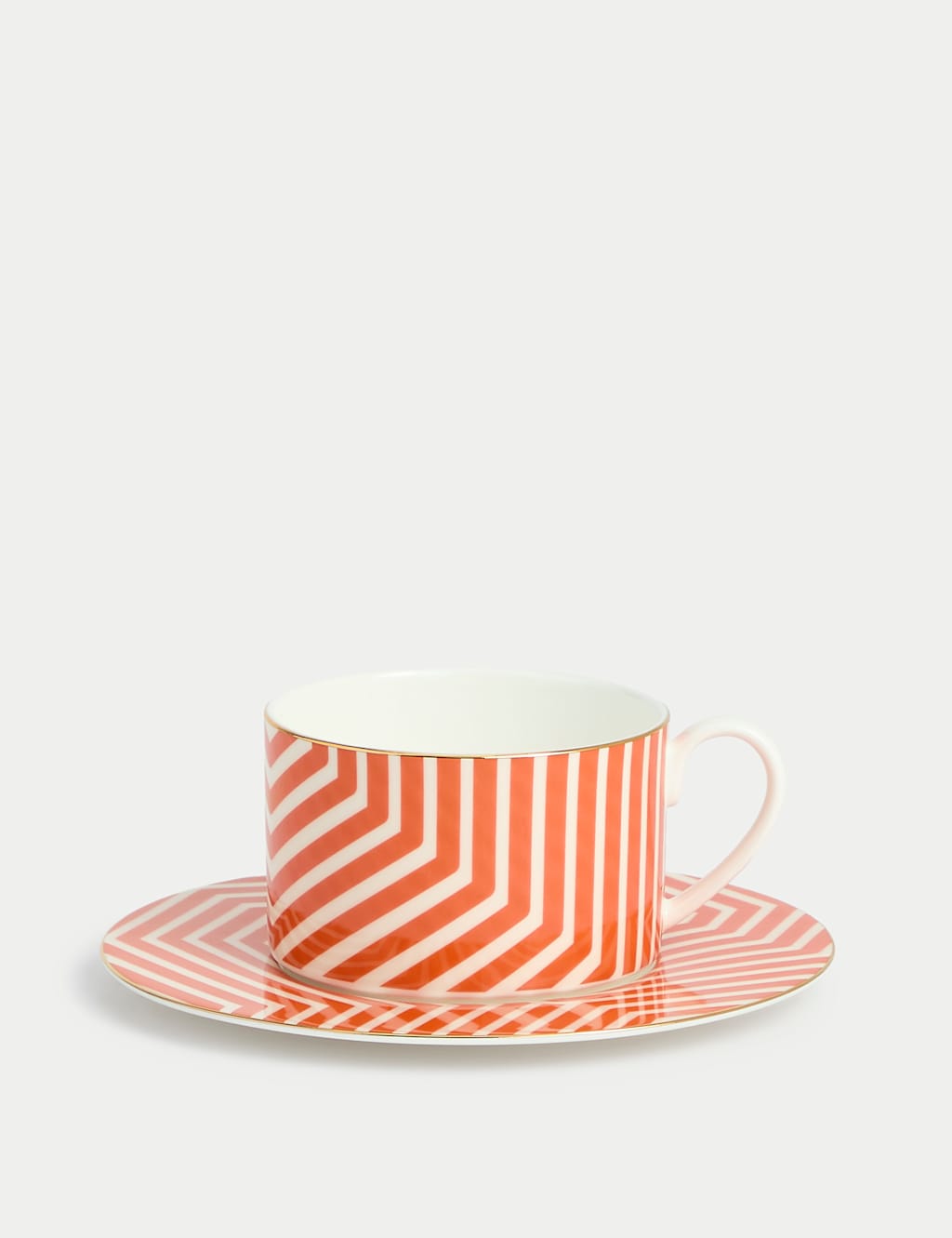 Bone China Geometric Cup & Saucer