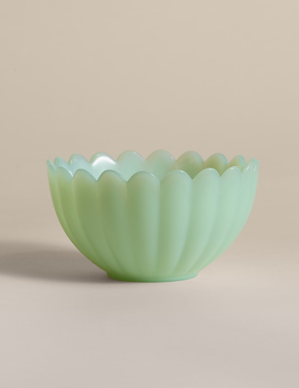 M&S Milk Glass Sundae Dish - Green