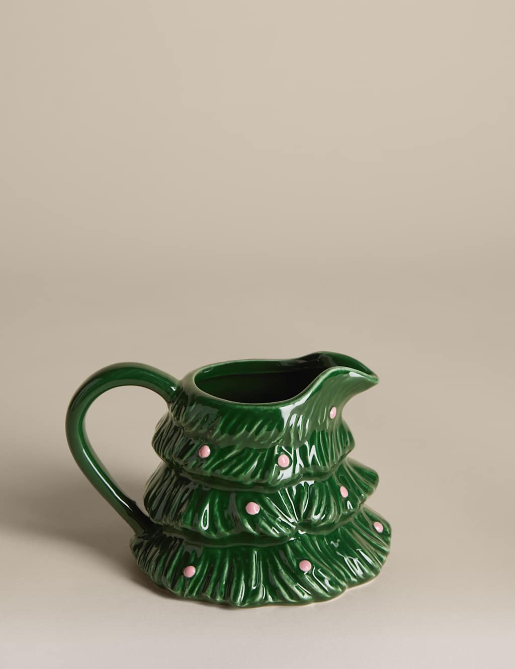 M&S Christmas Tree Milk Jug Green