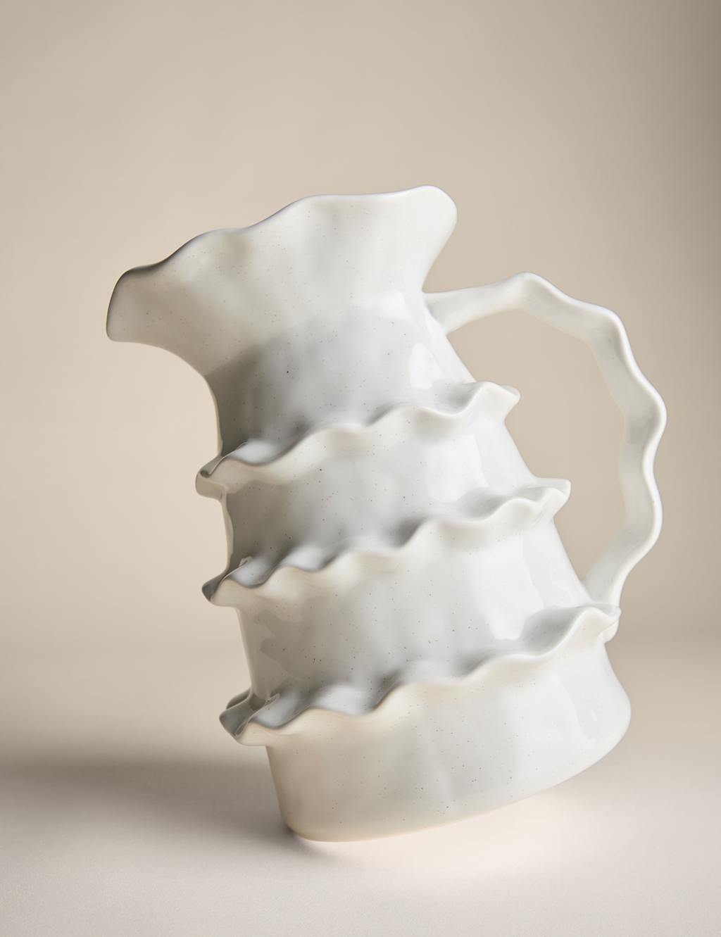 M&S Collection Ruffle Layer Jug - Cream, Cream