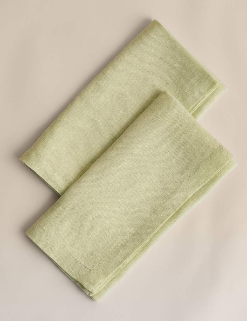 M&S Set of 2 Pure Linen Napkins - Lime Green