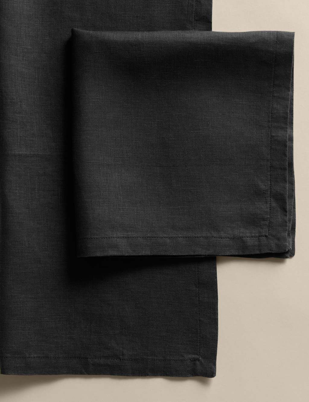 M&S Set of 2 Pure Linen Napkins Charcoal