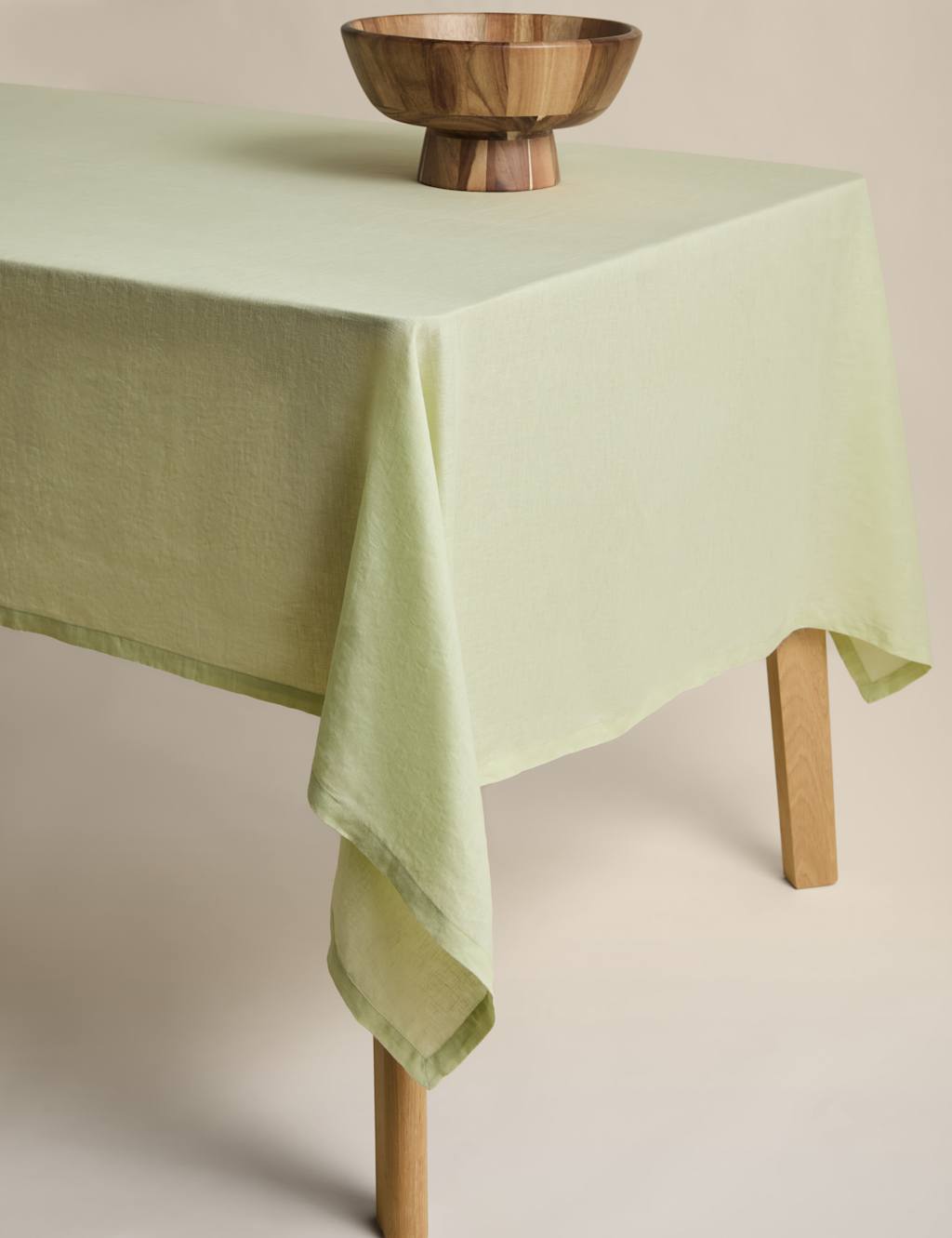 M&S Pure Linen Tablecloth - Lime Green