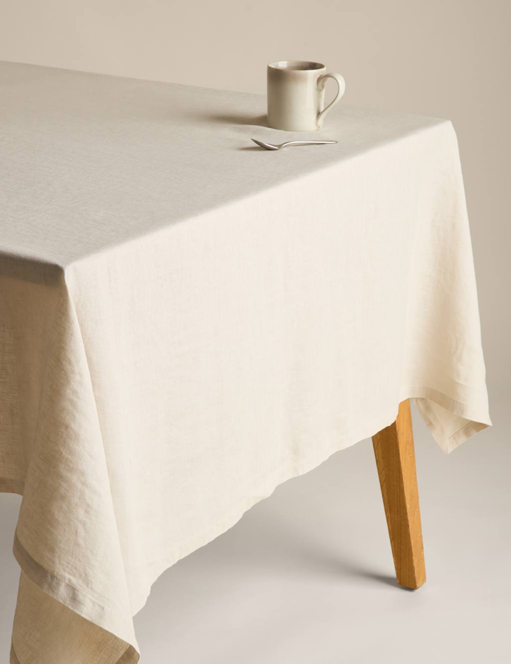 M&S Collection Pure Linen Tablecloth - Natural, Natural,Khaki,White,Navy,Grey,Soft Brown