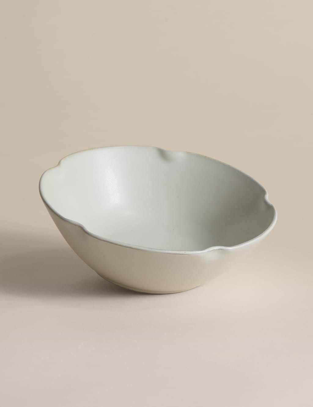 M&S Crimped Scallop Cereal Bowl - Cream