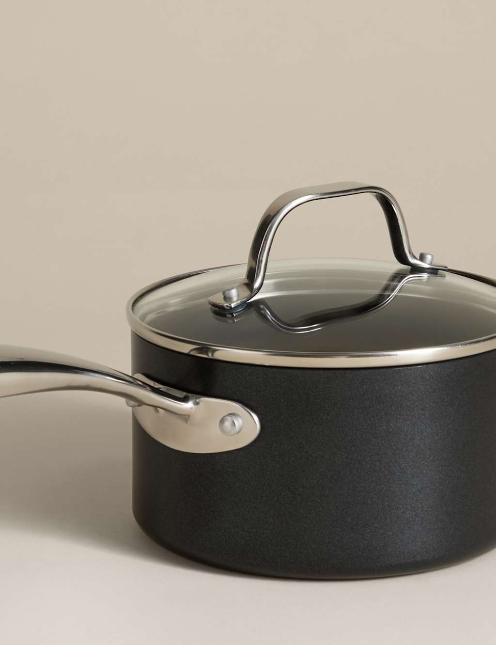 Image of M&S Non-Stick Pro 16cm Saucepan Black