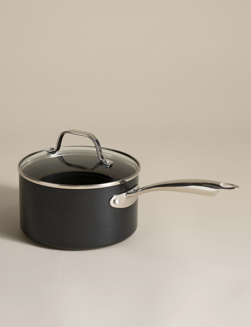 Image of M&S Non-Stick Pro 18cm Saucepan Black