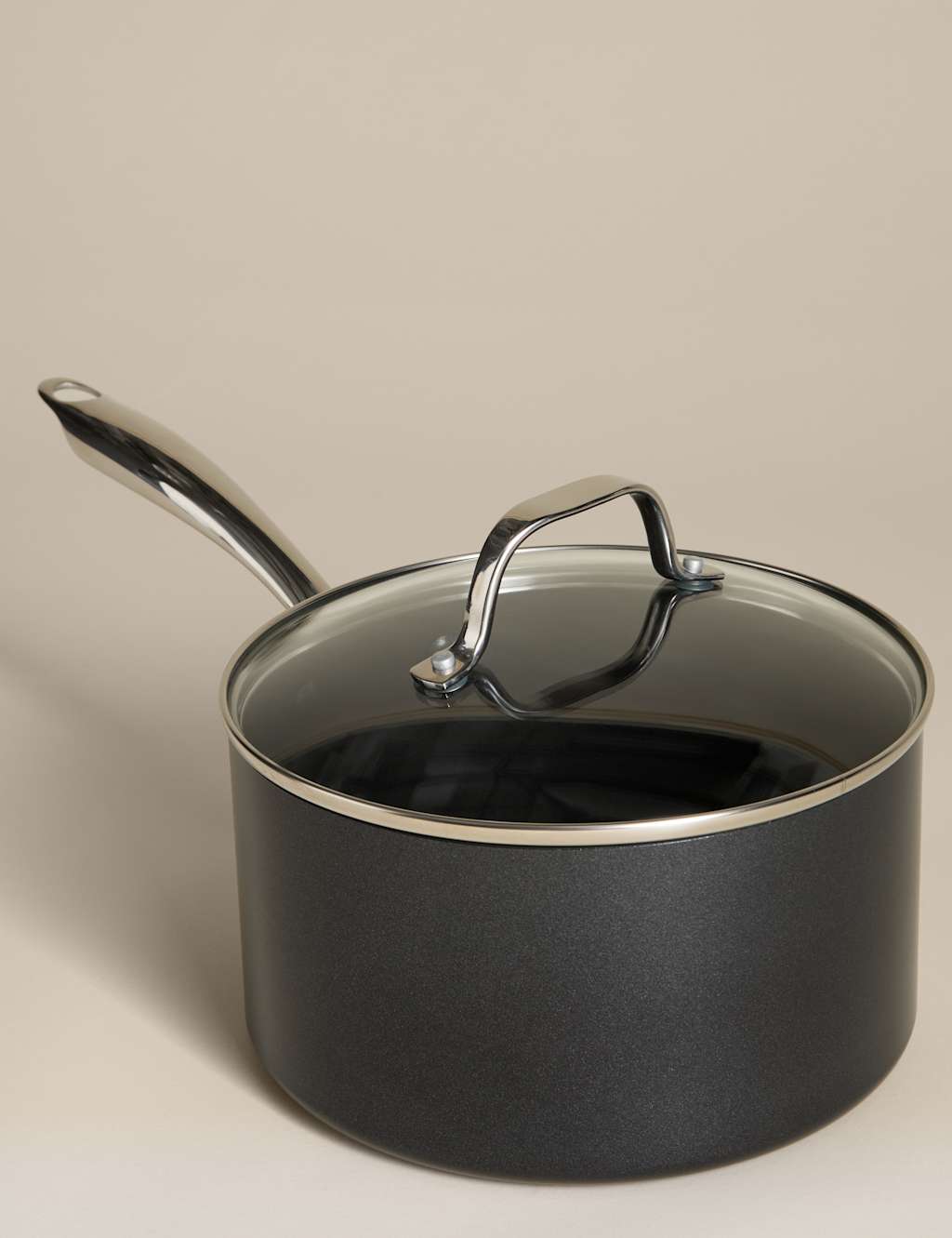 Image of M&S Non-Stick Pro 20cm Saucepan Black