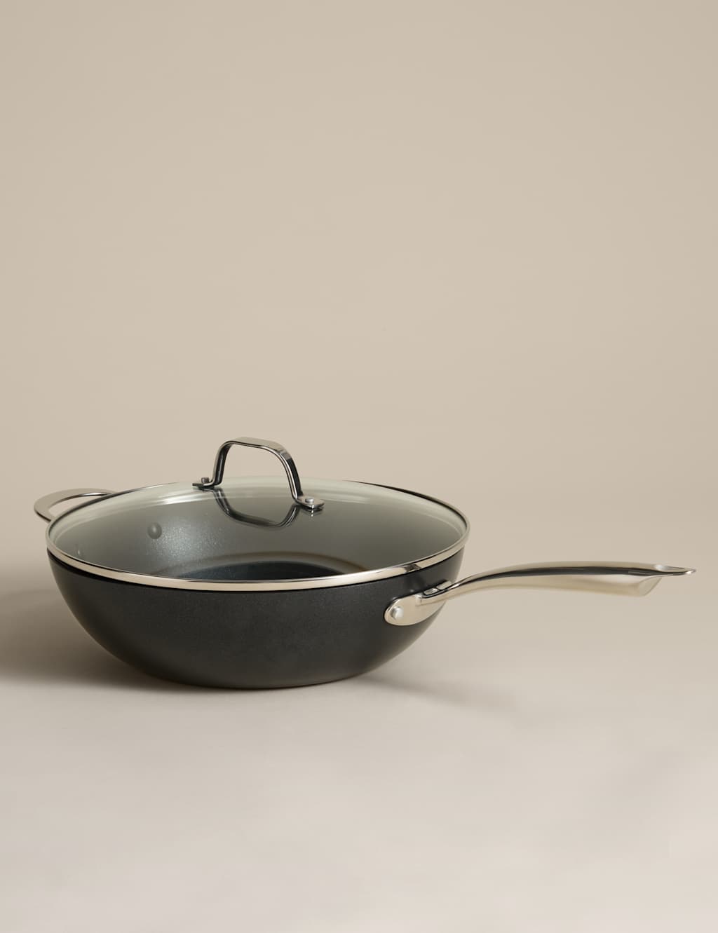 Image of M&S Non-Stick Pro 30cm Wok Black