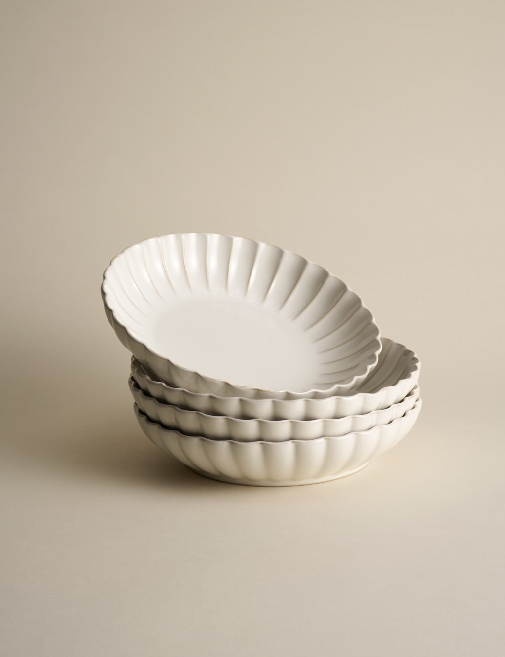 Set of 4 Scallop Pasta Bowls