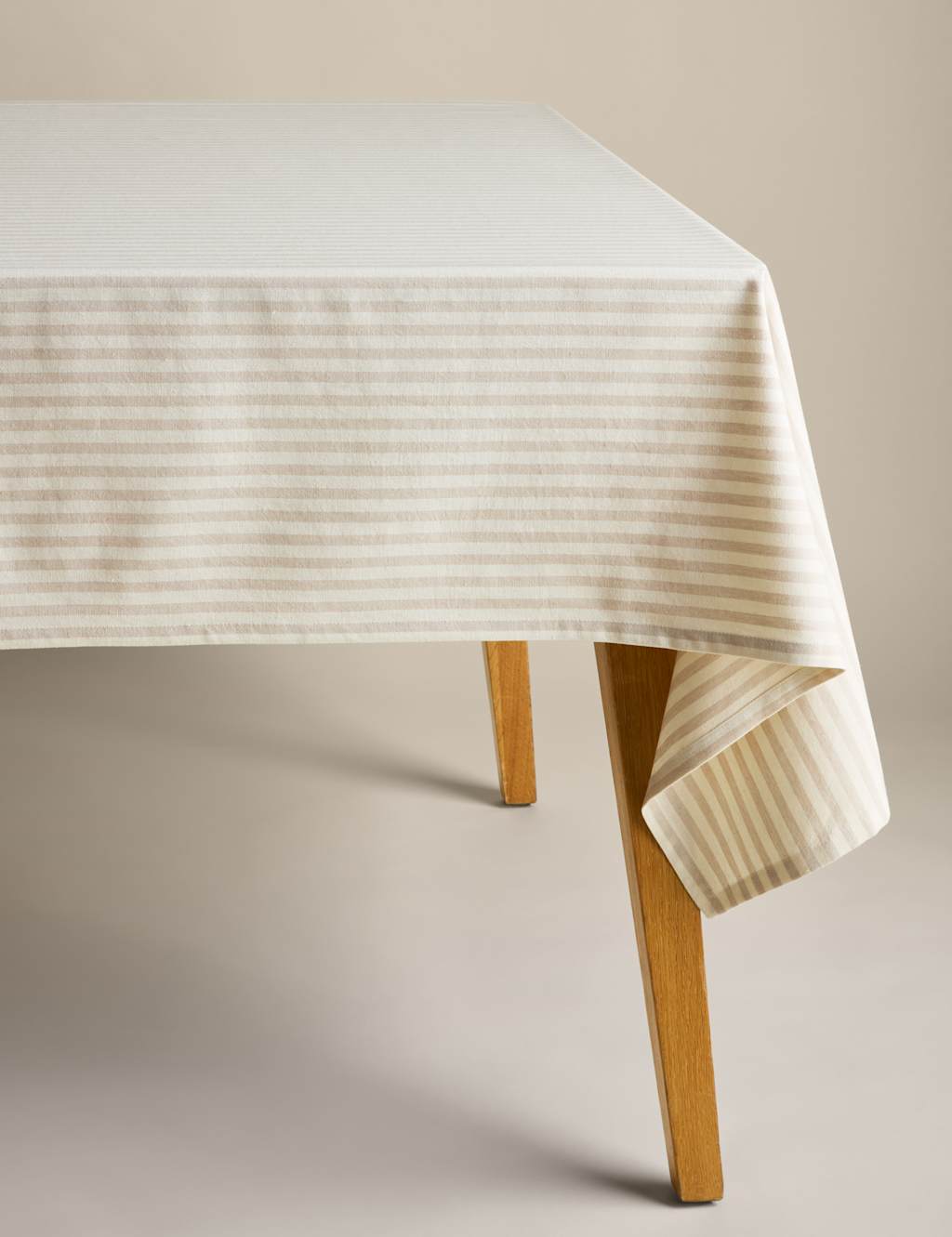Cotton with Linen Striped Tablecloth