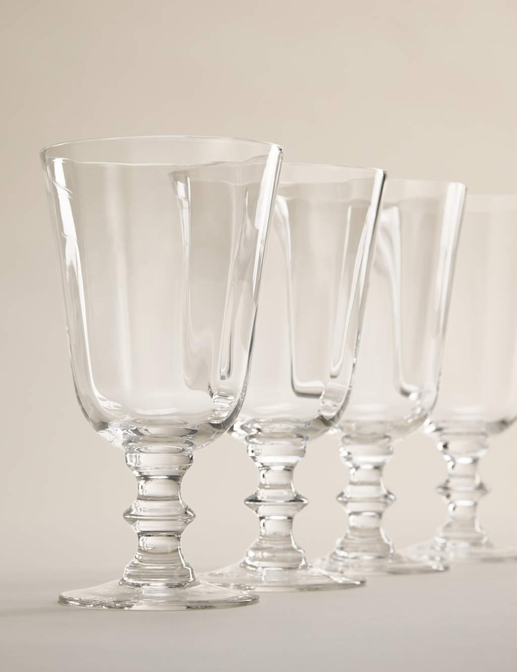 M&S Set of 4 Soda Optic Wine Glasses