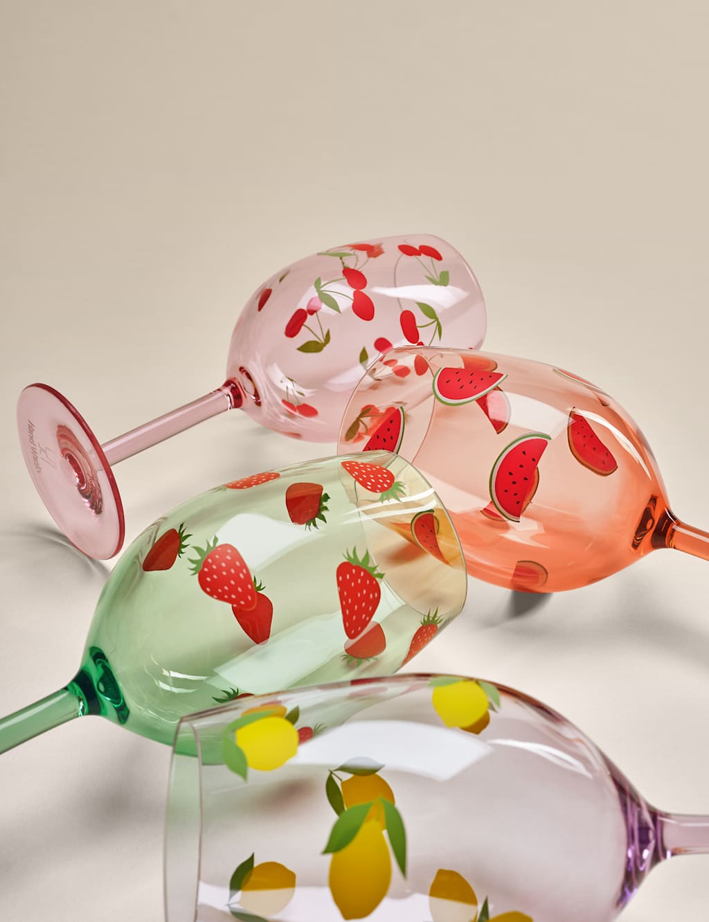 Set of 4 Summer Brights Picnic Wine Glasses