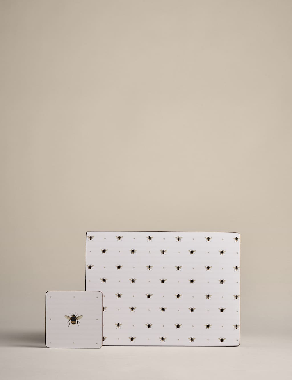 Set of 4 Bee Print Placemats & 4 Coasters