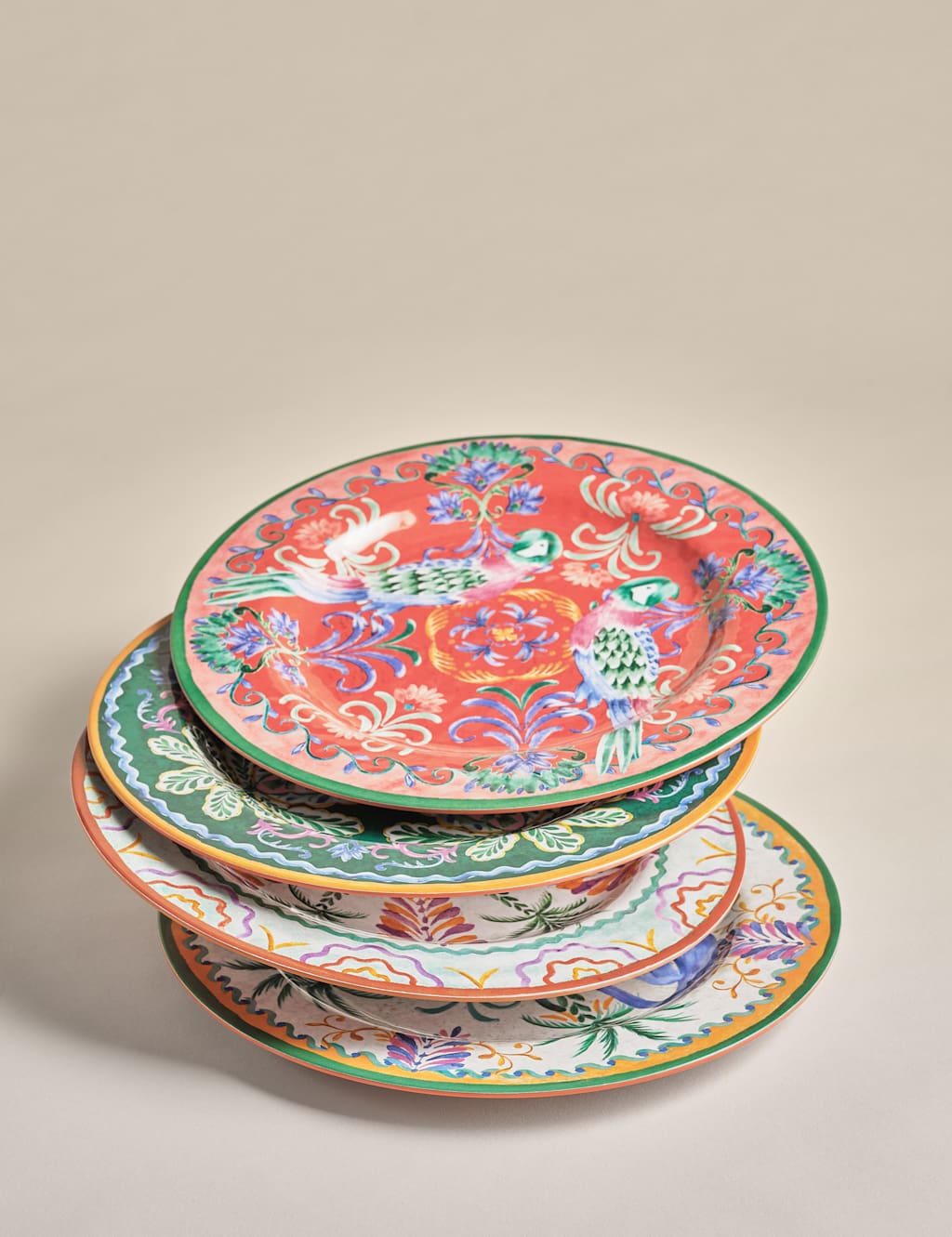 Set of 4 Boho Picnic Dinner Plates
