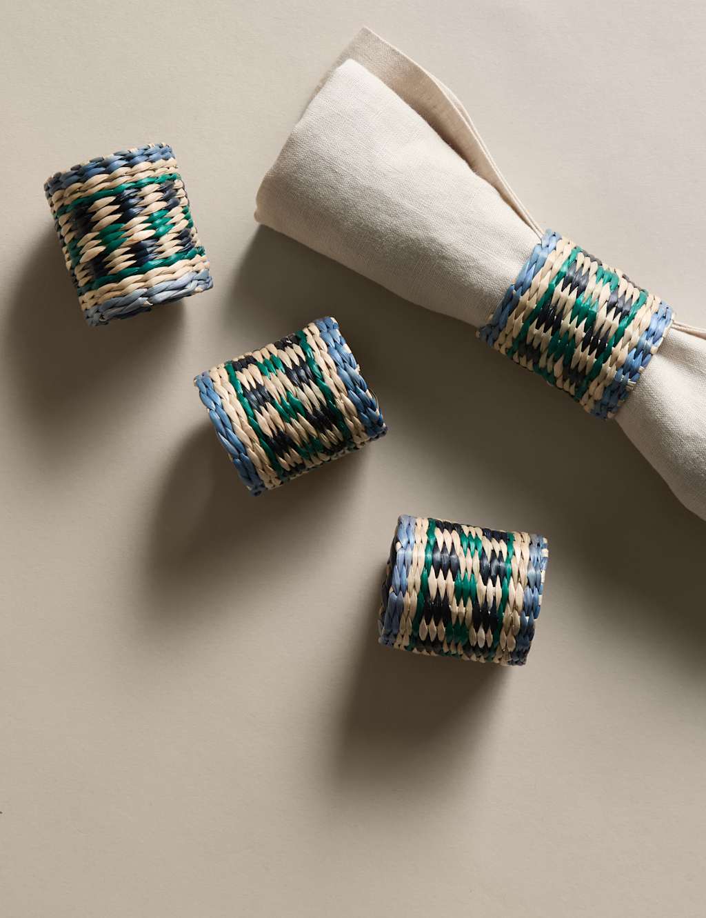 M&S Collection Set of 4 Boho Napkin Rings - Multi, Multi