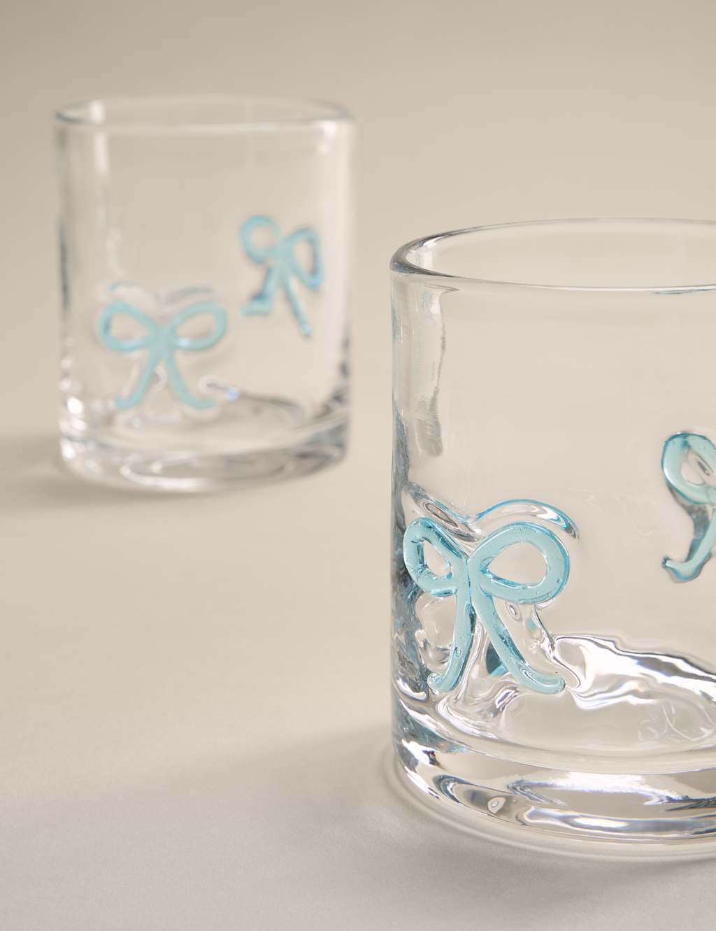 M&S Set of 2 Bow Tumblers Blue