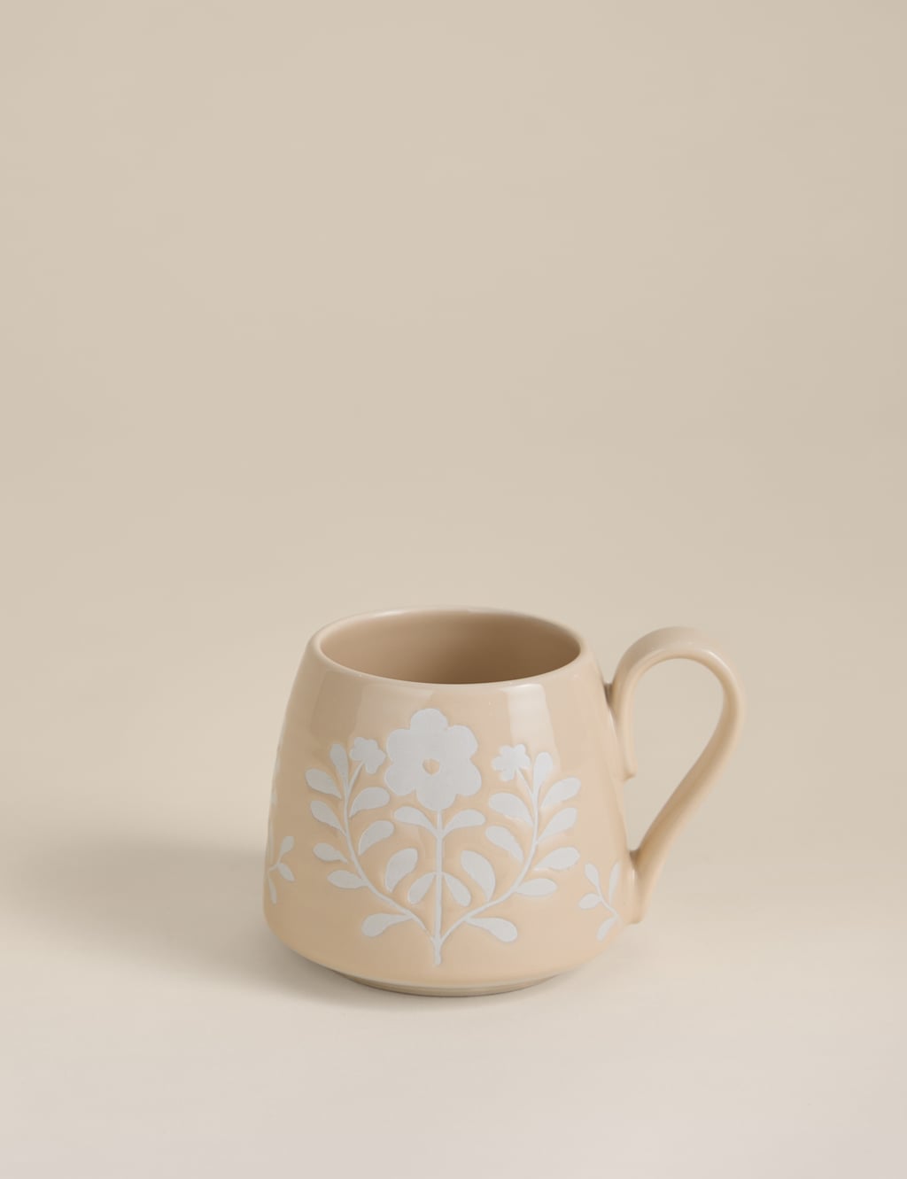 M&S Floral Tapered Mug - Cream