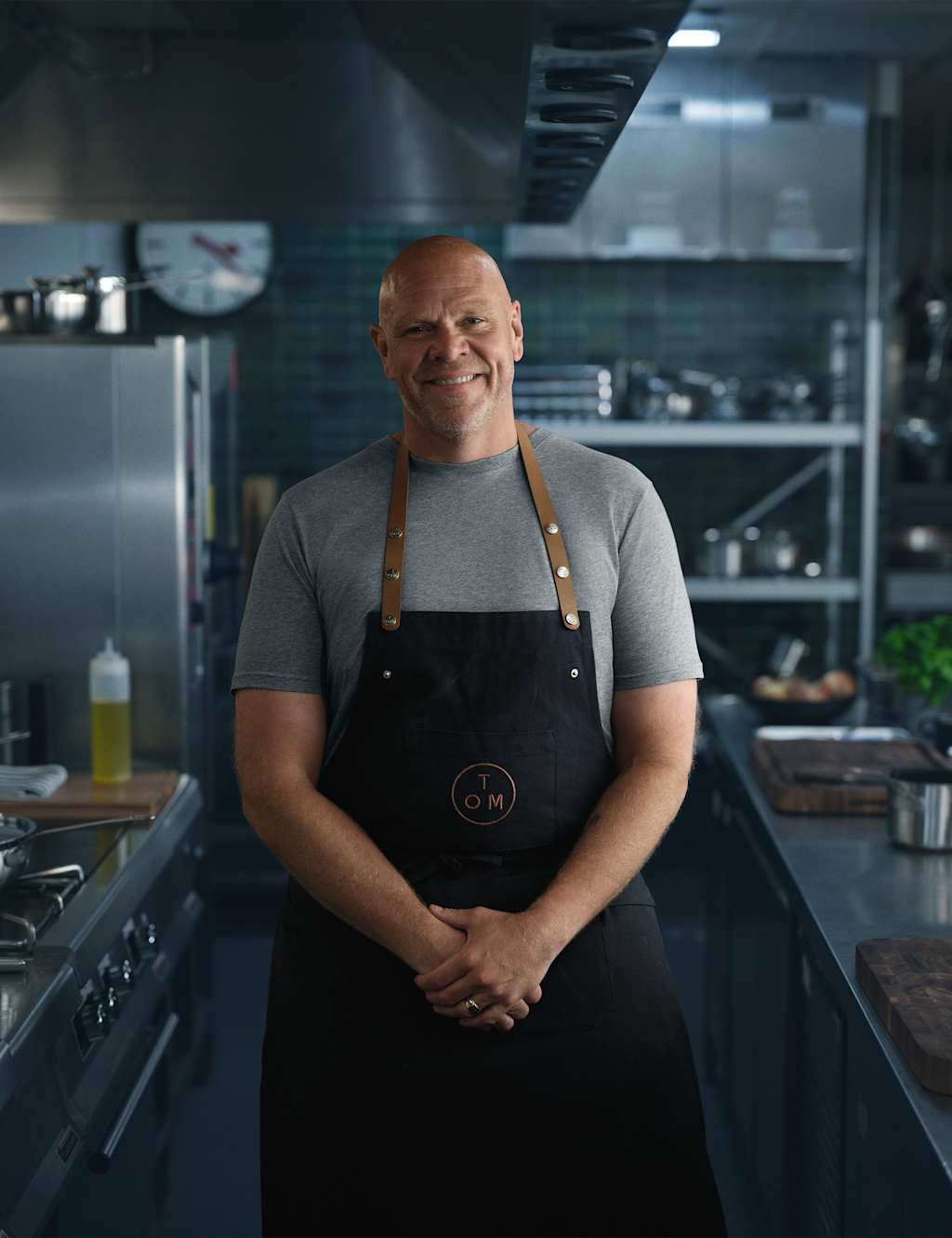 M&S X Tom Kerridge Pure Cotton Chef's Apron Dark Blue