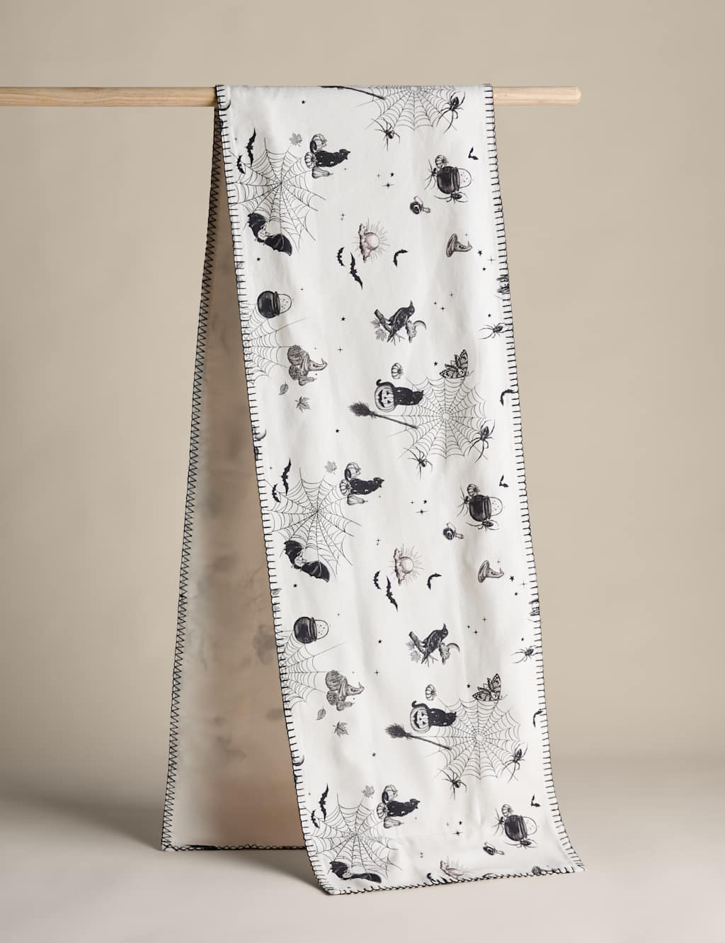 M&S Pure Cotton Halloween Light Up Table Runner White Mix