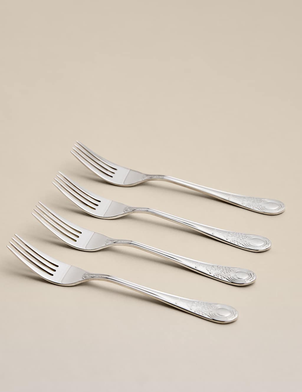 M&S Set of 4 Classical Vintage Cake Forks Silver