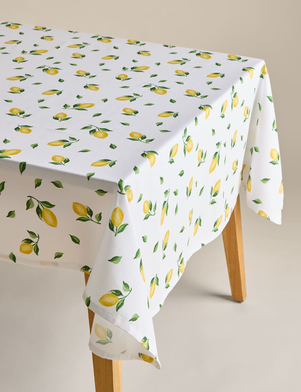 M&S Collection Pure Cotton Lemon Tablecloth - Yellow Mix, Yellow Mix