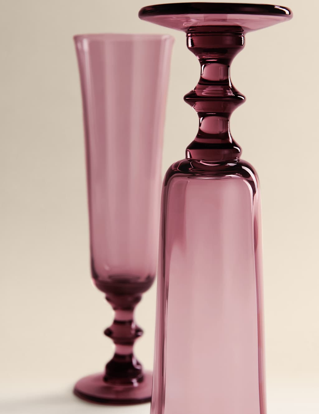 M&S Set of 2 Etoile Champagne Flutes - Plum
