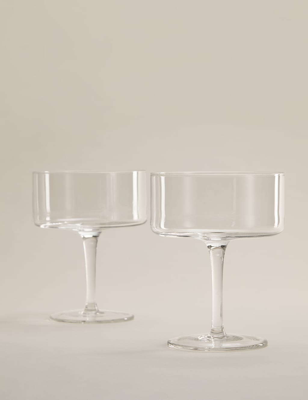 M&S Set of 2 Straight Sided Coupe Glasses