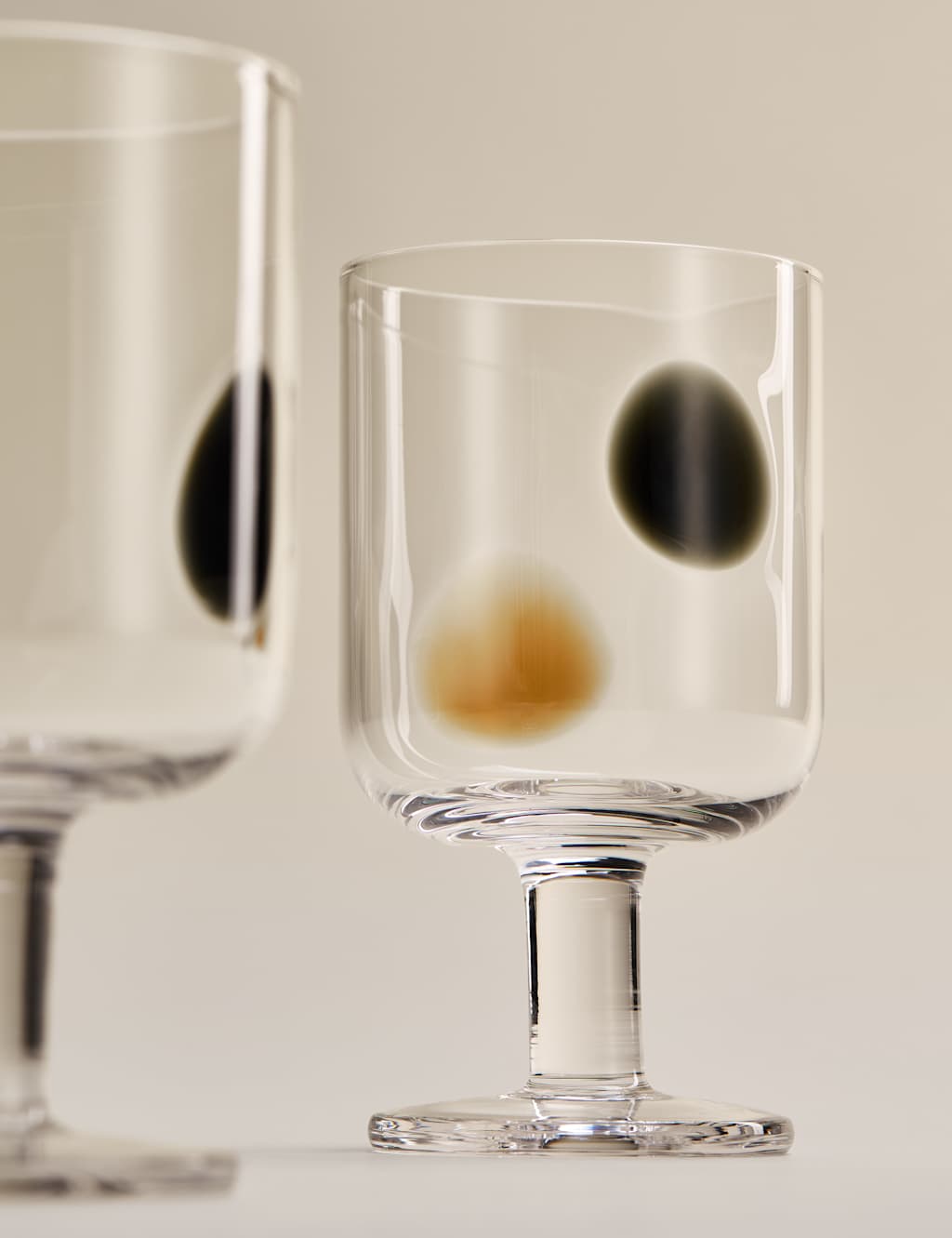 M&S Set of 2 Dot Wine Glasses - Multi