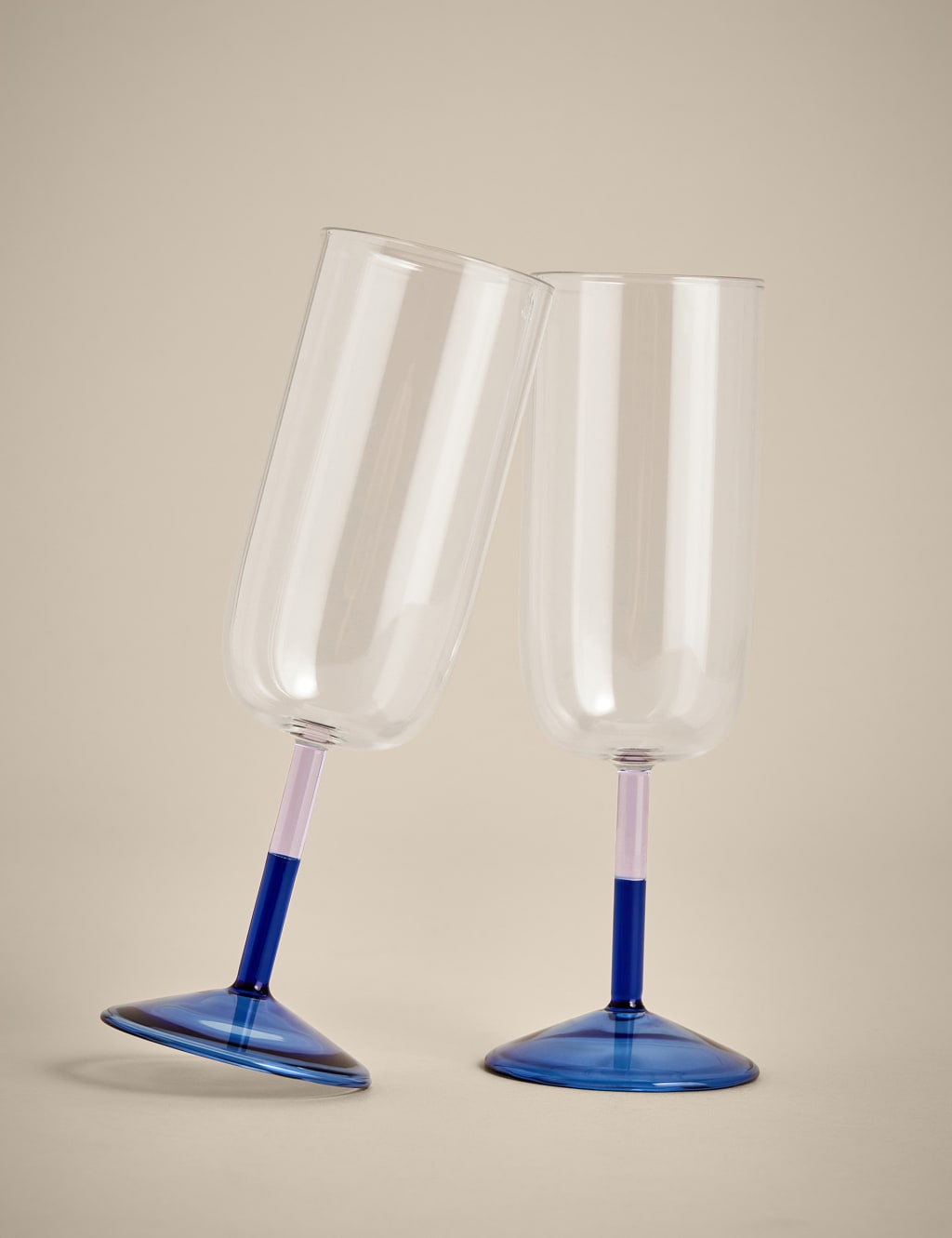 Set of 2 Two Tone Champagne Flutes