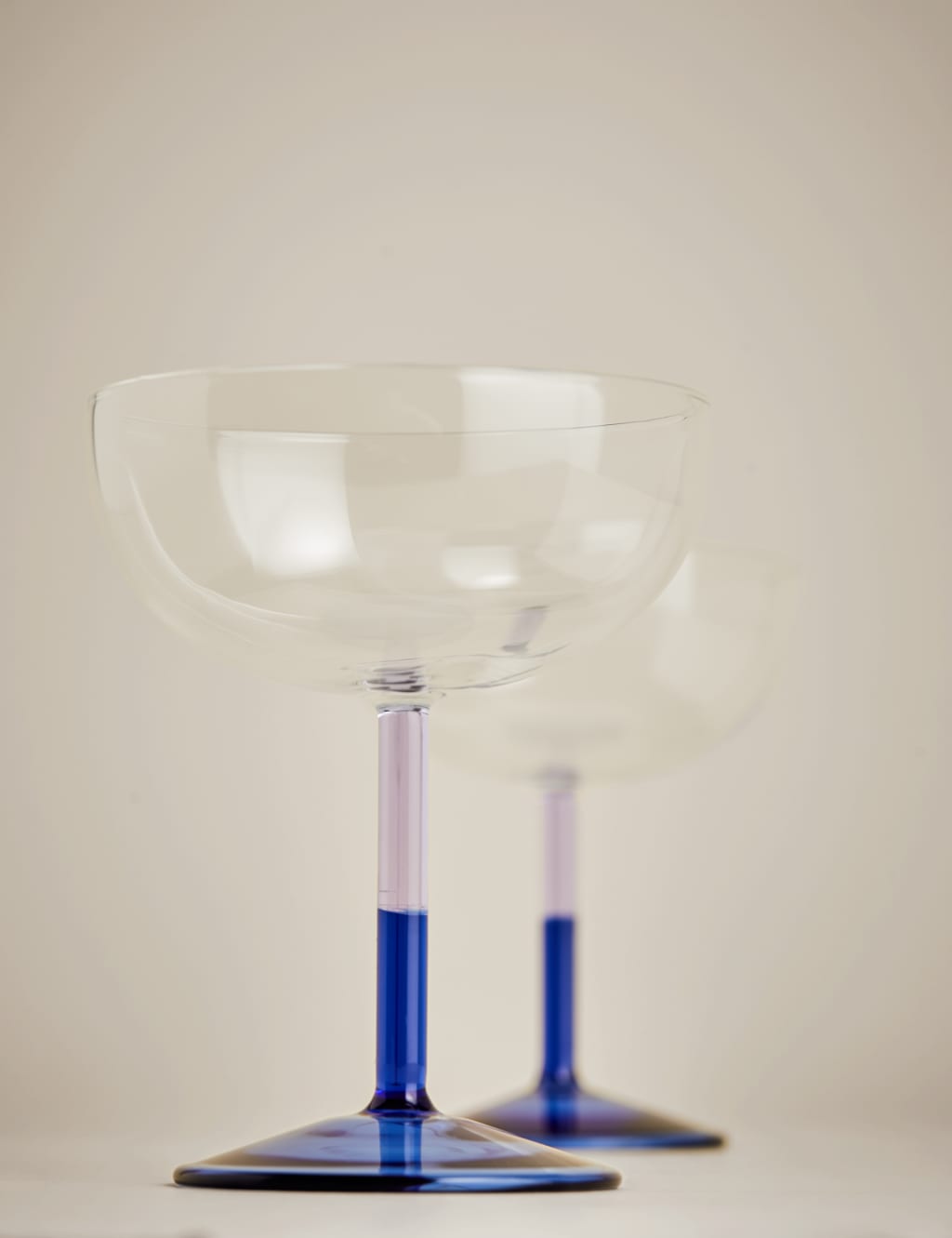 Set of 2 Two Tone Coupe Glasses