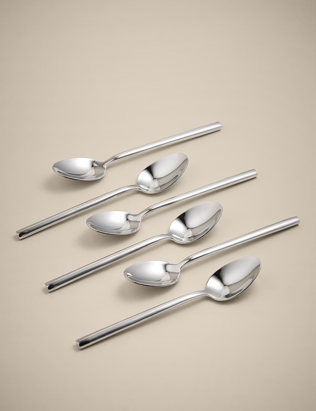 M&S Set of 6 Manhattan Teaspoons - Silver