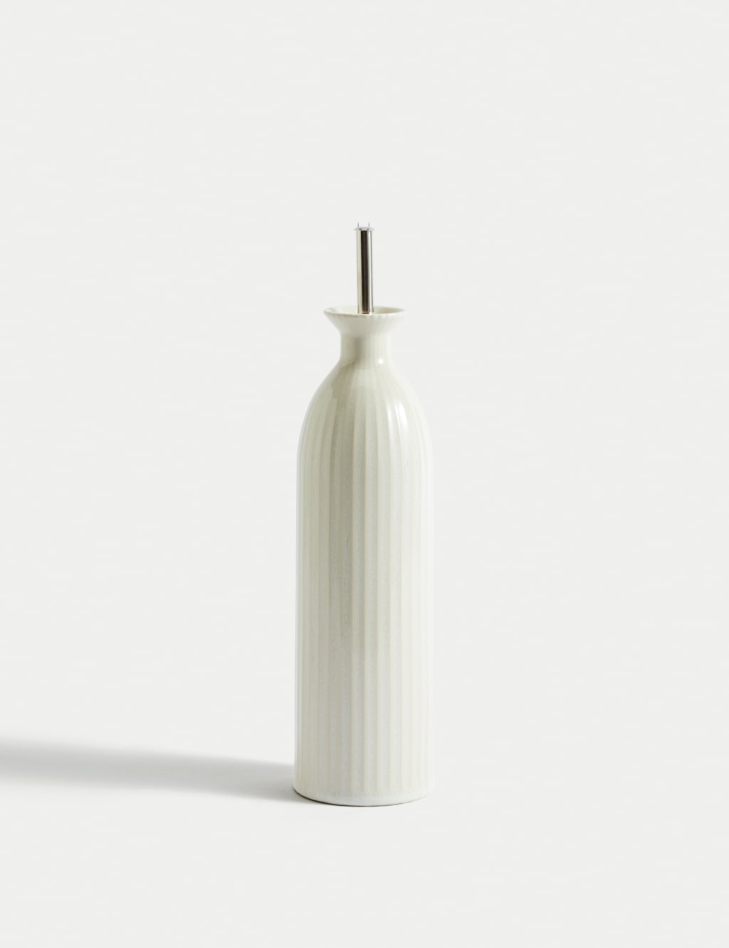 M&S Collection Ribbed Oil & Vinegar Pourer - Cream C, Charcoal,Cream C