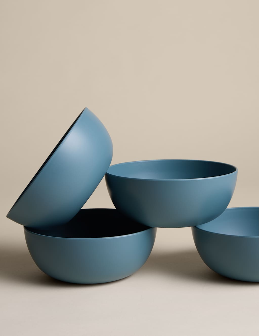 M&S Set of 4 Picnic Cereal Bowls - Blue