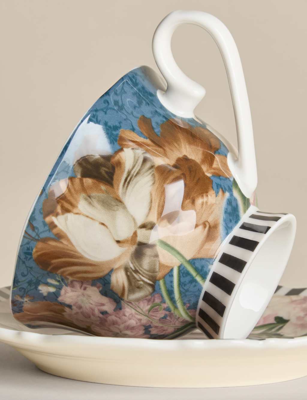 M&S X National Gallery Bloom Cup & Saucer Multi
