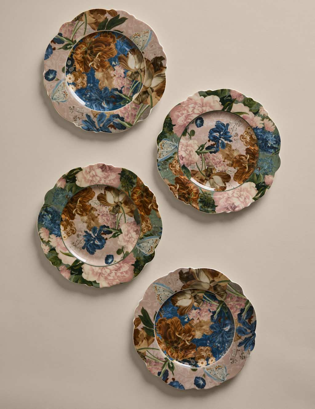 M&S X National Gallery Set of 4 Bloom Side Plates Multi