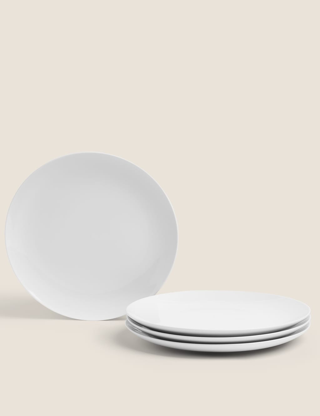 M&S Collection Set of 4 Maxim Coupe Dinner Plates - White, White