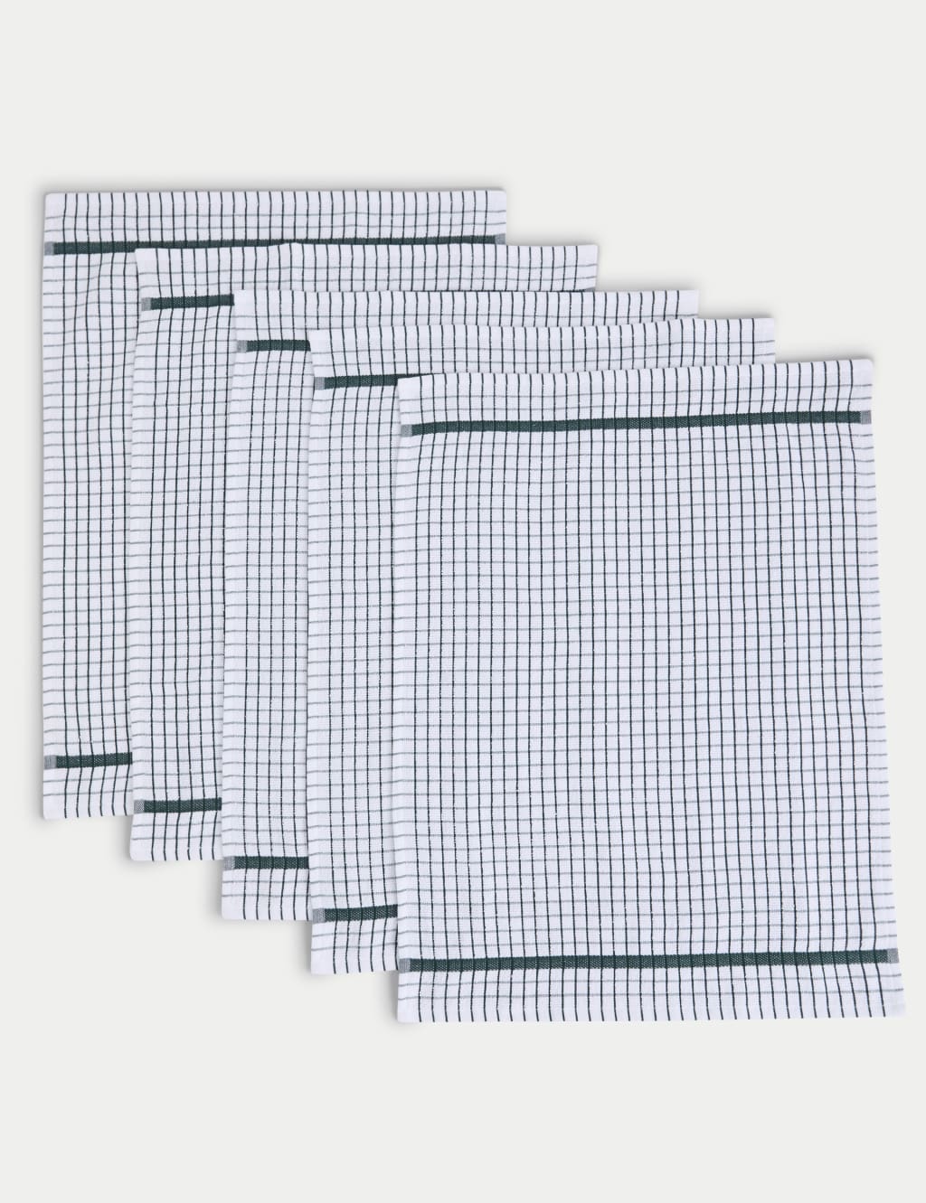 Set of 5 Checked Terry Tea Towels