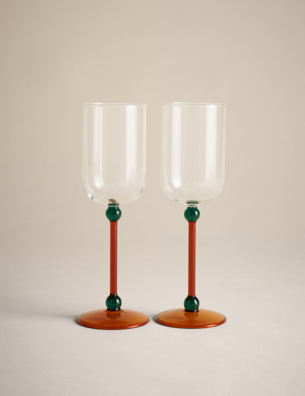 Set of 2 Bobble Contrast Wine Glasses